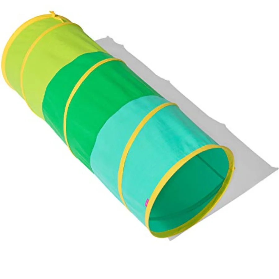 

Organic cotton play tunnel for indoor and outdoor use, multicolor, pop-up and collapsible design with matching organic cotton c