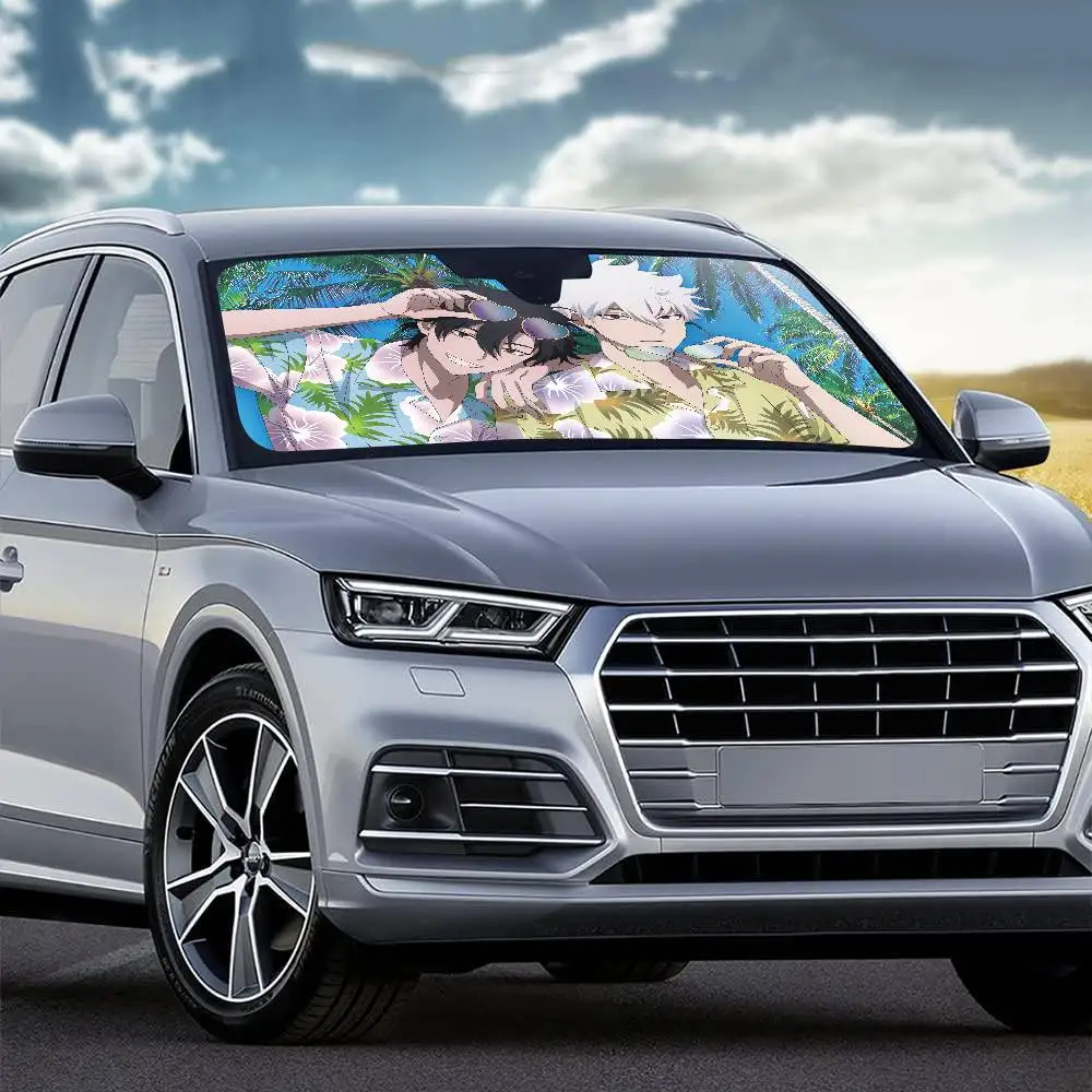 Link C-Click Anime Sunshade Windscreen 3D Film Plaid Gift Novelty Car Front Window Visor 70x130cm Sun Visor Solar Protect - view 2