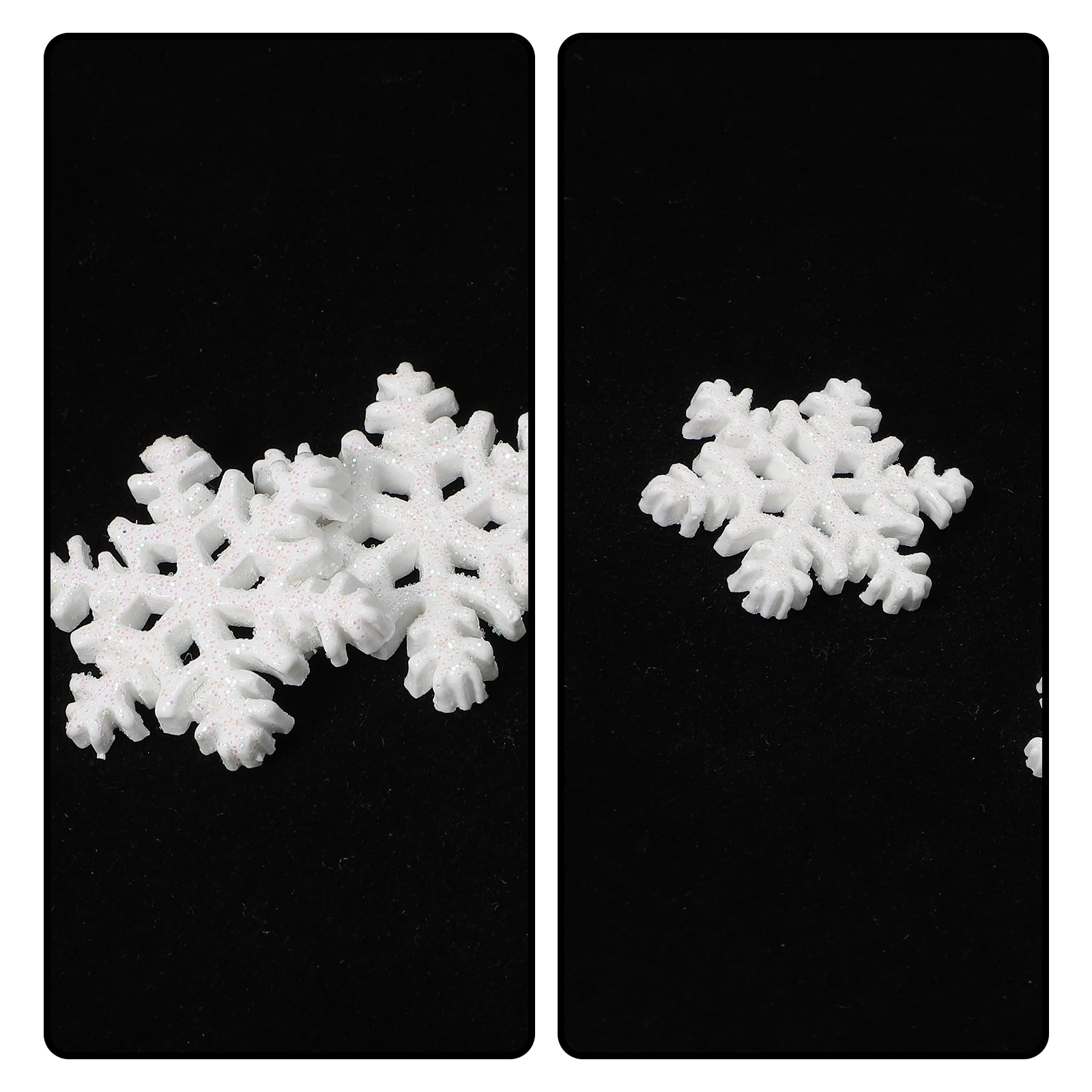 

100 Pcs Christmas Decor Snowflake Decoration Mini Ornaments Home Miniature Decorations White
