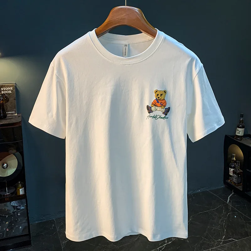

2025 New Summer Short sleeved T-shirt Men's Trendy Brand Loose Fashion Cartoon Printed Casual Street Top