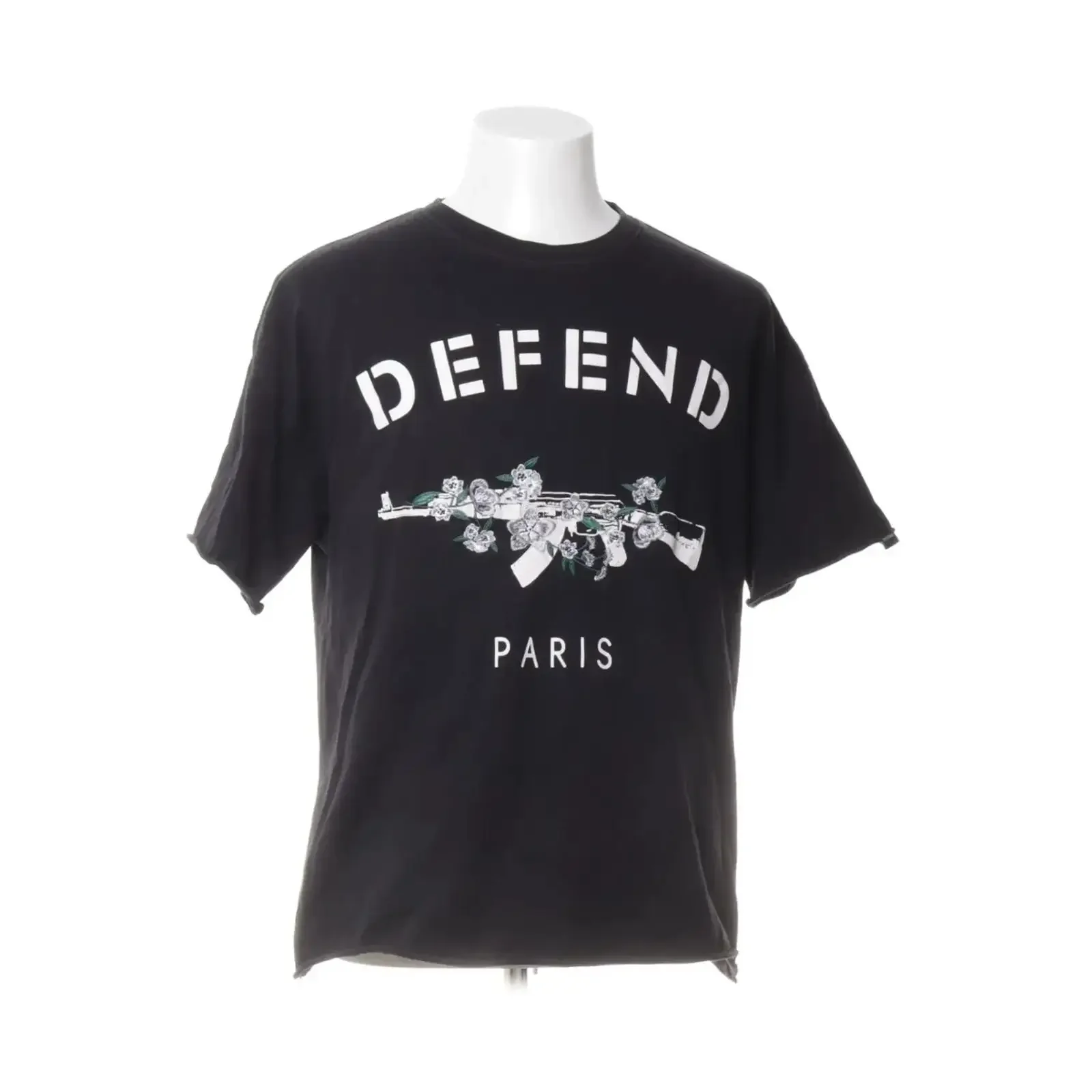 Defend Paris T shirt Größe M ORCHID Schwarz Baumwolle Print yYf vintage Washed streetwear Stretched fashion Stylish Soft Casual