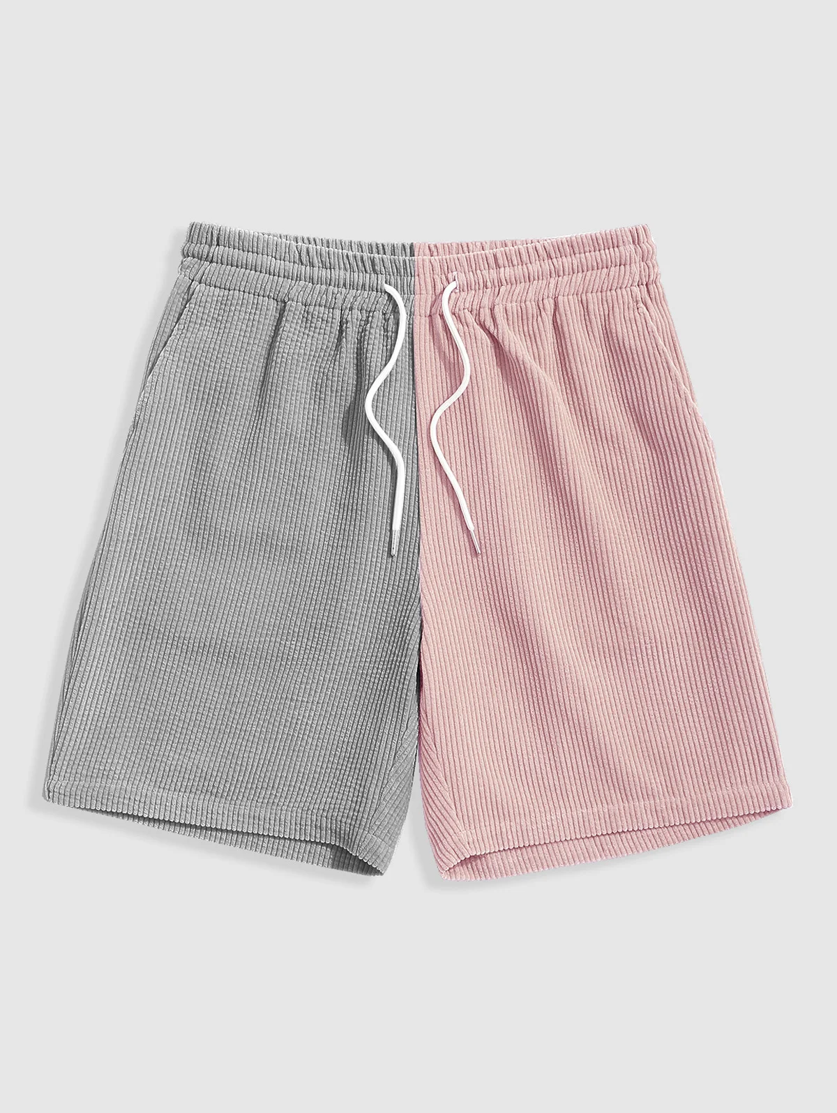 Zaful zweifarbige Kordel zug Cord Shorts