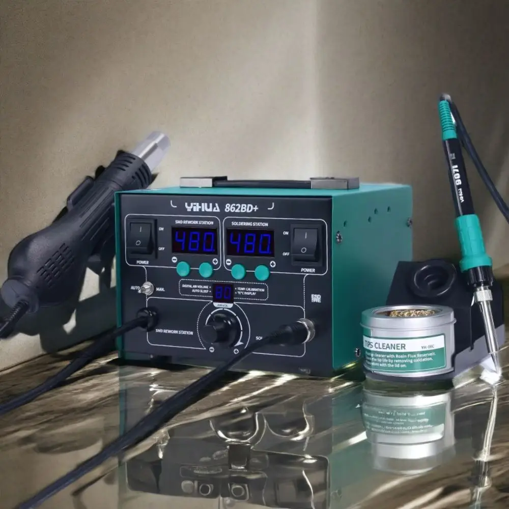 YIHUA High Power Hot Air Gun Soldering Station 862BD+ With Digital Display Adjustable Used For Phone Repair And Solder