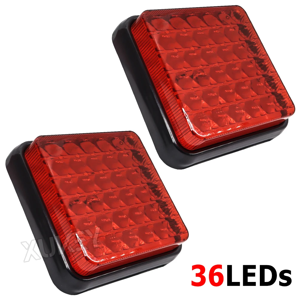 Universal 24V Rear Bumper Fog Running Light Super Bright Red 36LED Driving Lighting Tail Lamp for Car Truck Trailer Bus RV Lorry