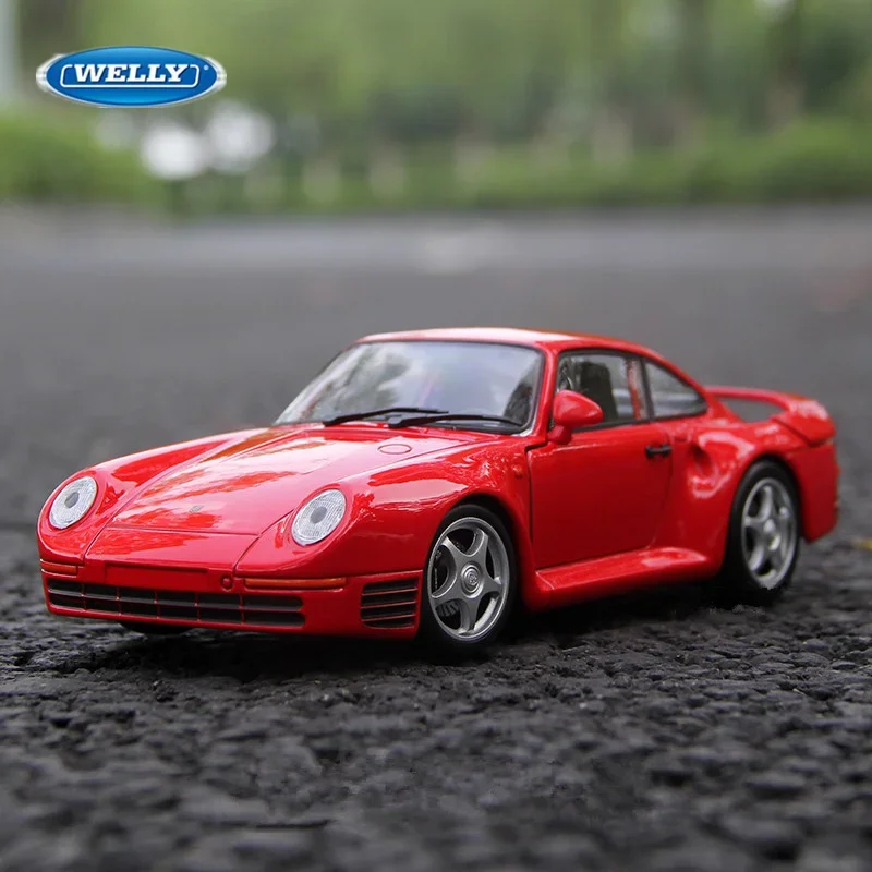 WELLY 1:24 Porsche 959 Alloy Sports Car Model Diecast Metal Toy Vehicles Car Model High Simulation Collection Toy Gift