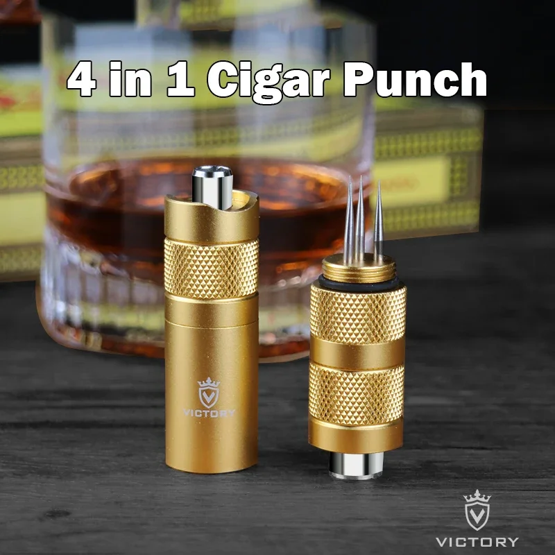 

Cuban Pocket Cigar Punch Holder Metal Gadget That Serves As A Sharp Cigar Draw Enhancer Tool for Smokers.