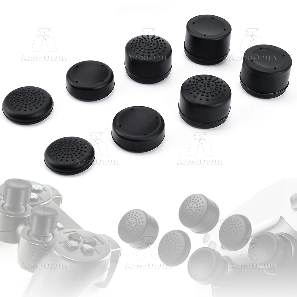 8 pçs tampas de aperto de polegar controlador joystick tampa de silicone de alta qualidade acessórios para ps5, ps4, ps3, xbox, switch pro