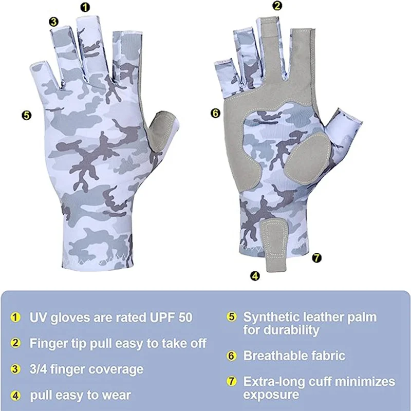 قفازات صيد جديدة بتصميم سيليكون مضاد للانزلاق - قفازات صيد مريحة ومسامية مع حماية مشمسة، رمادي #2