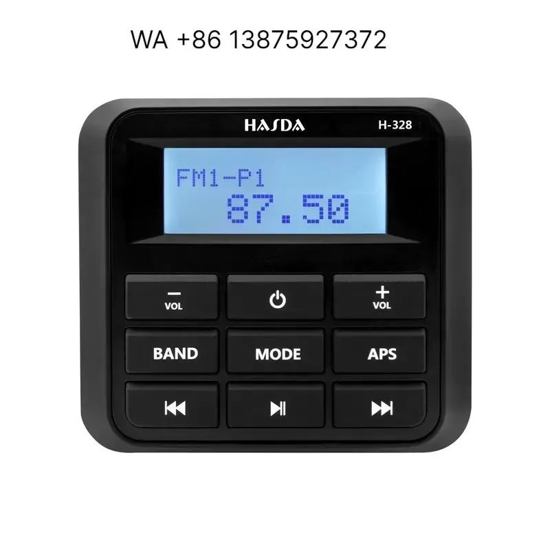 Wmwmnu Durable Marine DAB Radio Player Audio System for Boat Accessories Waterproof IP66 Stainless Steel and ABS Material