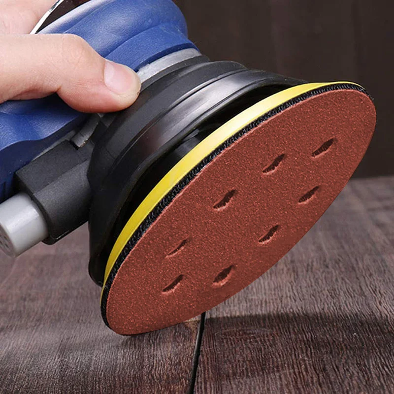 100Pcs 125mm 8 Hole Sanding Discs Hook Loop Adhesive Sandpaper 60Grit-1000Grit Sanding Paper 5Inch Sanding Disc Polishing Tools