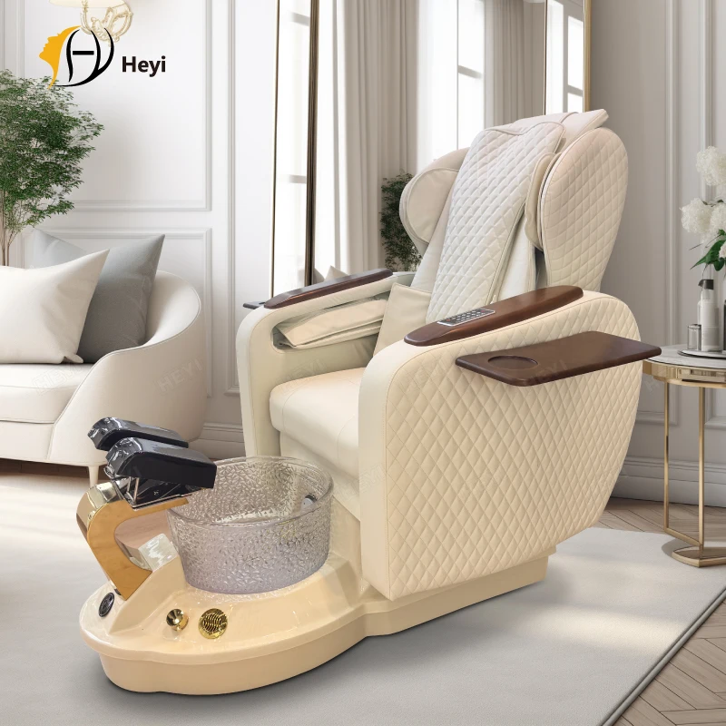 

Luxury Nail Salon Furniture Foot Spa Care Chair No Plumbing Modern Electric Human Touch Massage Pedicure Chair For Sale