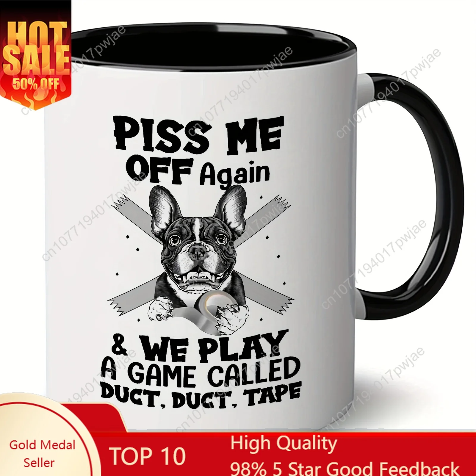 

1pc, 11oz Cat Ceramic Coffee Cup - Funny Black Cat/ Dog Design - Home Office Mug For Coffee Lovers