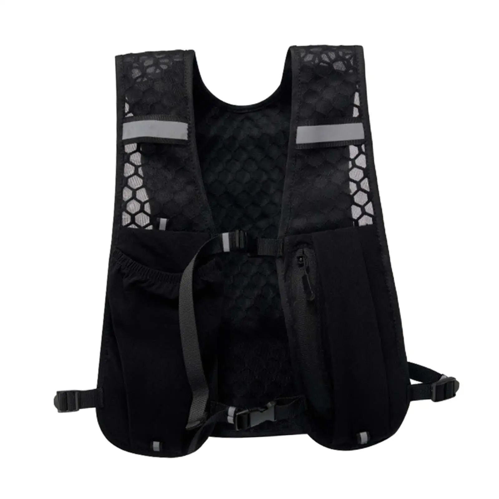 Reflective Hydration Vest Pack Breathable Runner Rucksack Waterproof Bag with Large Compartment for Marathon Cycling Climbing