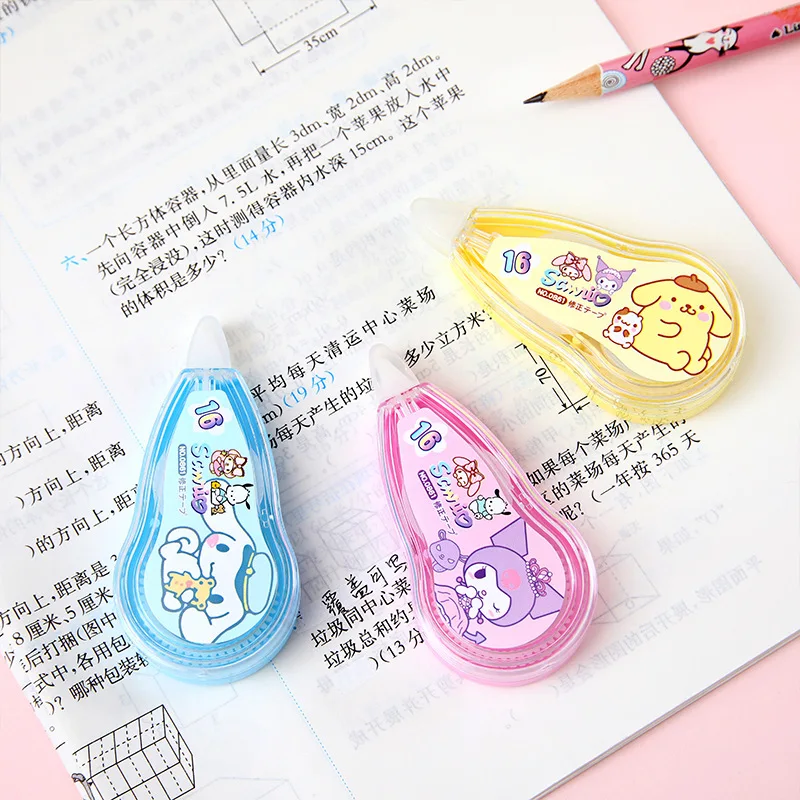 24 pcs/lot 5mm*3M Sanrio Kawaii Kuromi Cinnamoroll PomPomPurin Correction Tape Promotional Stationery Gift School Office Supply