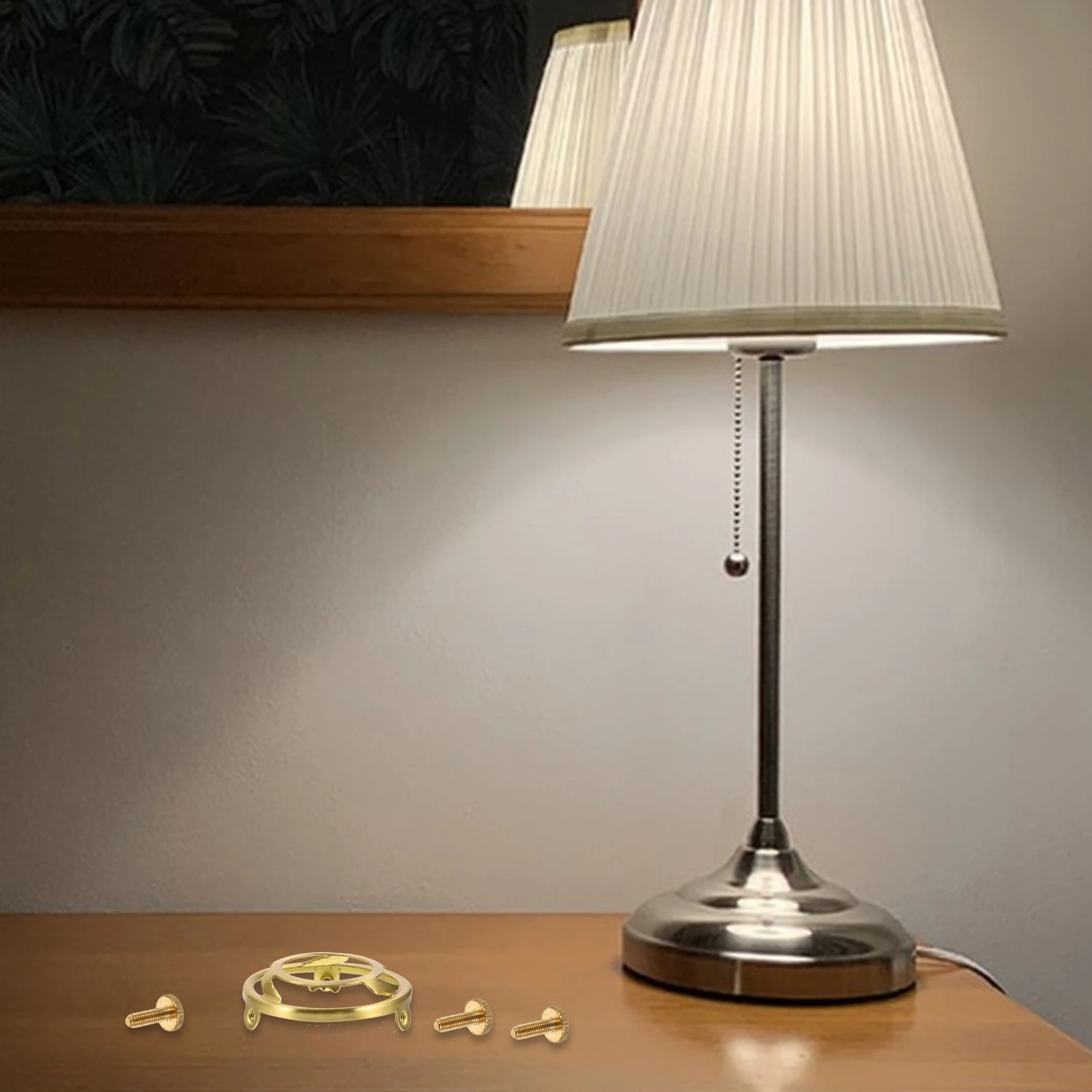 

Copper Lampshade Ring 62*20 with 33 Holes 3 Screws for Glass Shade Fixing Lampshade Reducer Ring Bracket Lamp Repair Parts