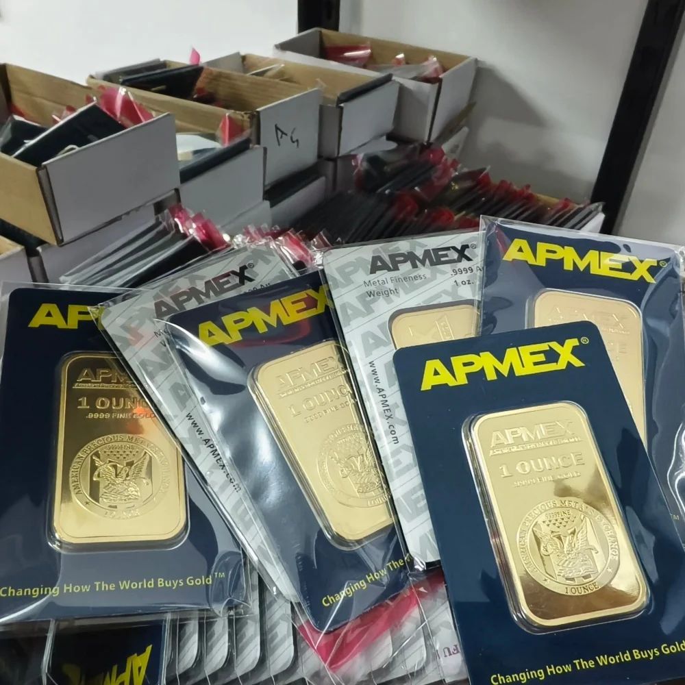 

1pc High Quality Suisse Gold Bar Gold Bullion Seal Packaging With Independent Serial Number Copper Crafts Collectibles Gift