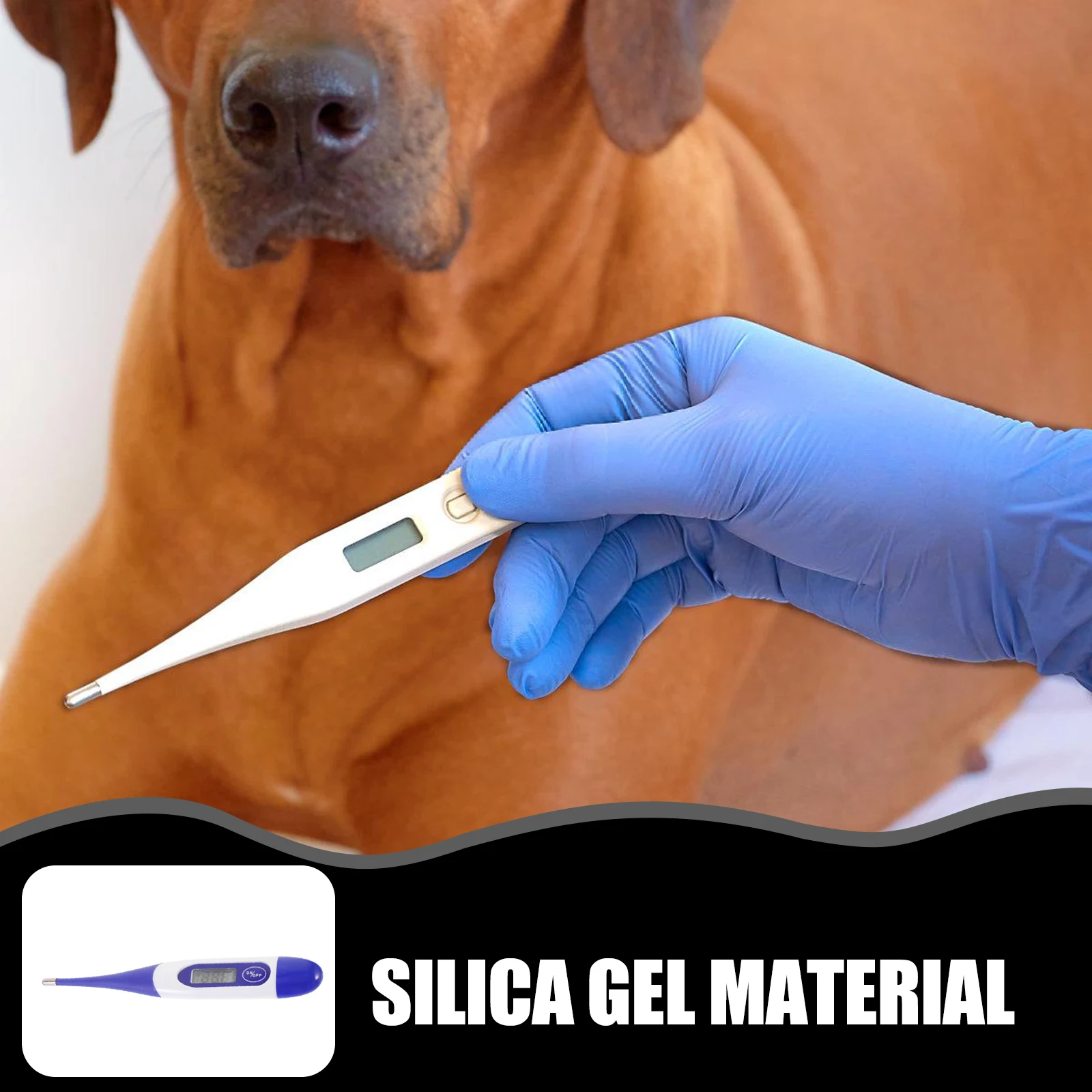 

1pc Pet Thermometer Lcd Animal Thermometer Dog Cat Pig Cow Sheep Durable Waterproof Easy Storage Safe For Pets