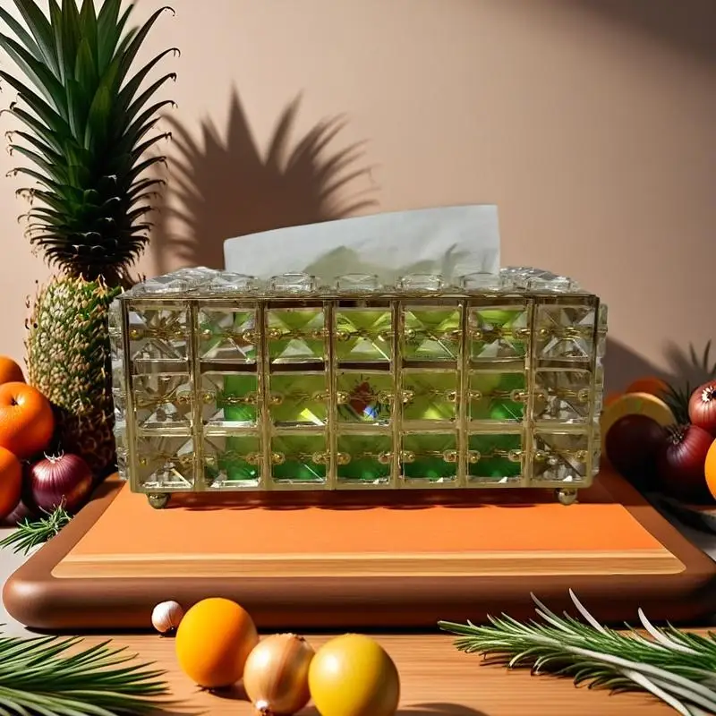 

Crystal Tissue Box Decorative Craft for Living Room Kitchen