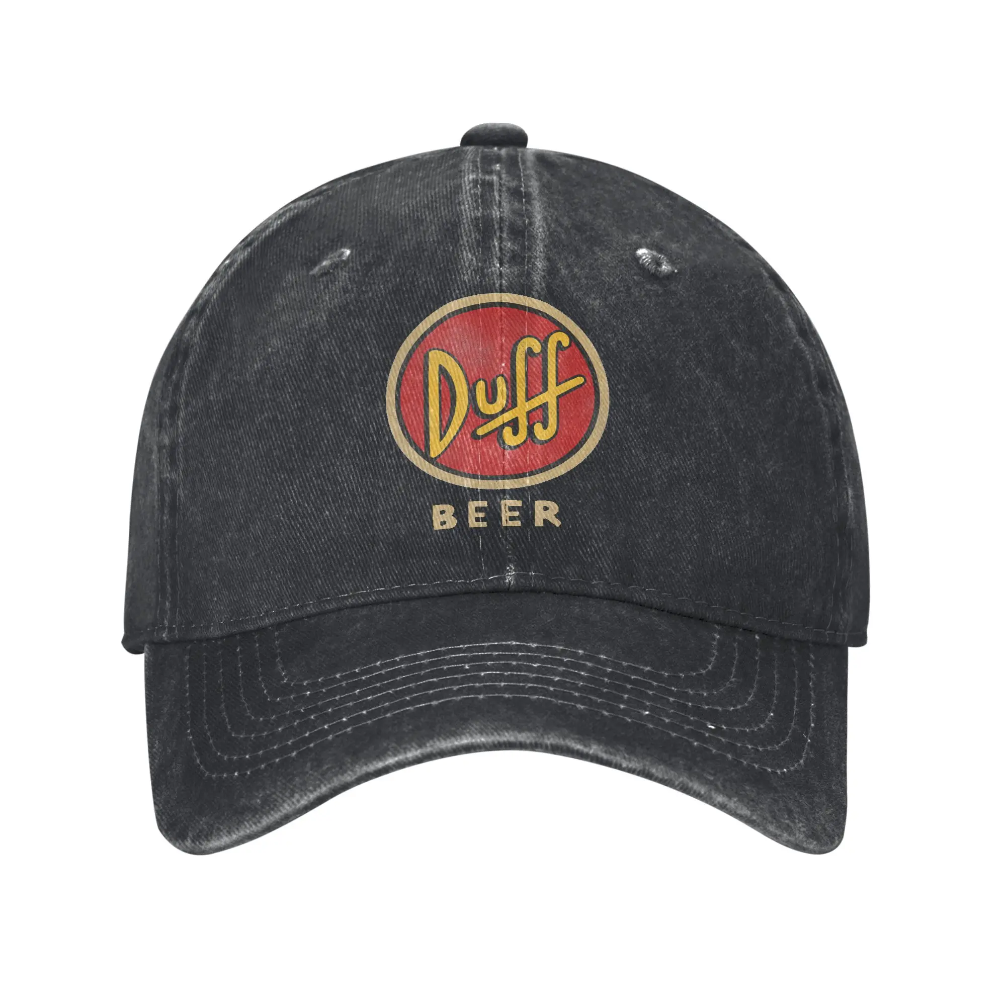 Gorra de Béisbol con el Logotipo de la Cerveza Duff de Los Simpson, Estilo Vintage Desgastado, Unisex, para Actividades al Aire Libre