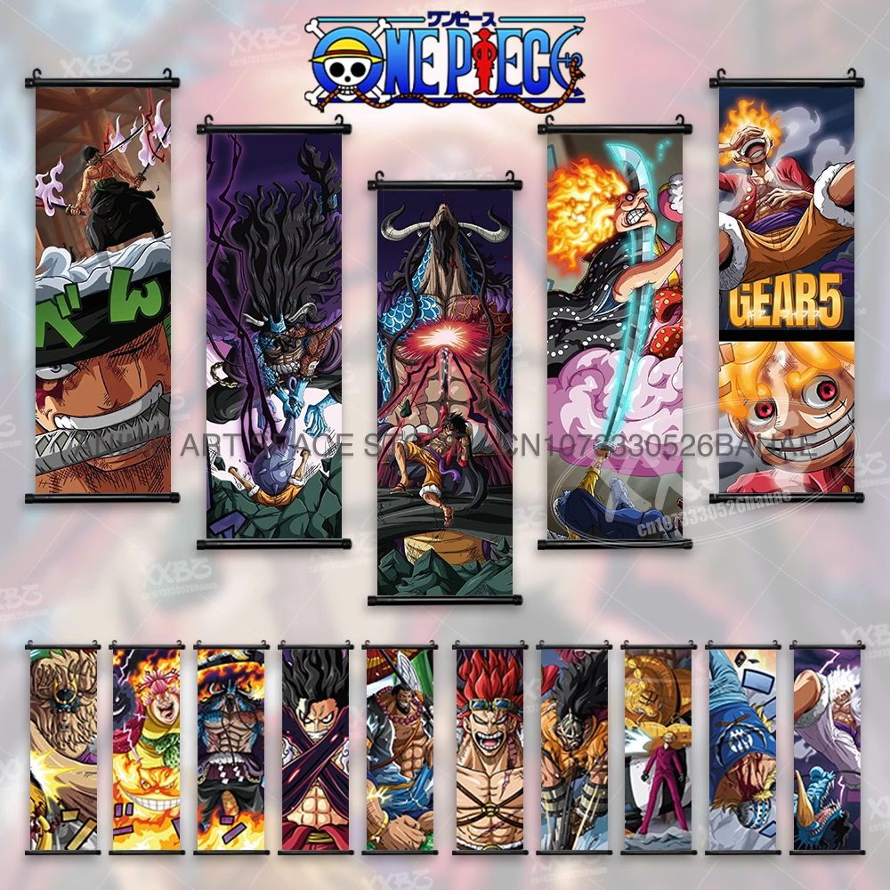 ONE PIECE Hanging Paintings Anime Eustass Kid Scrolls Pictures Trafalgar D. Water Law Home Decor Posters Monkey D.Luffy Wall Art