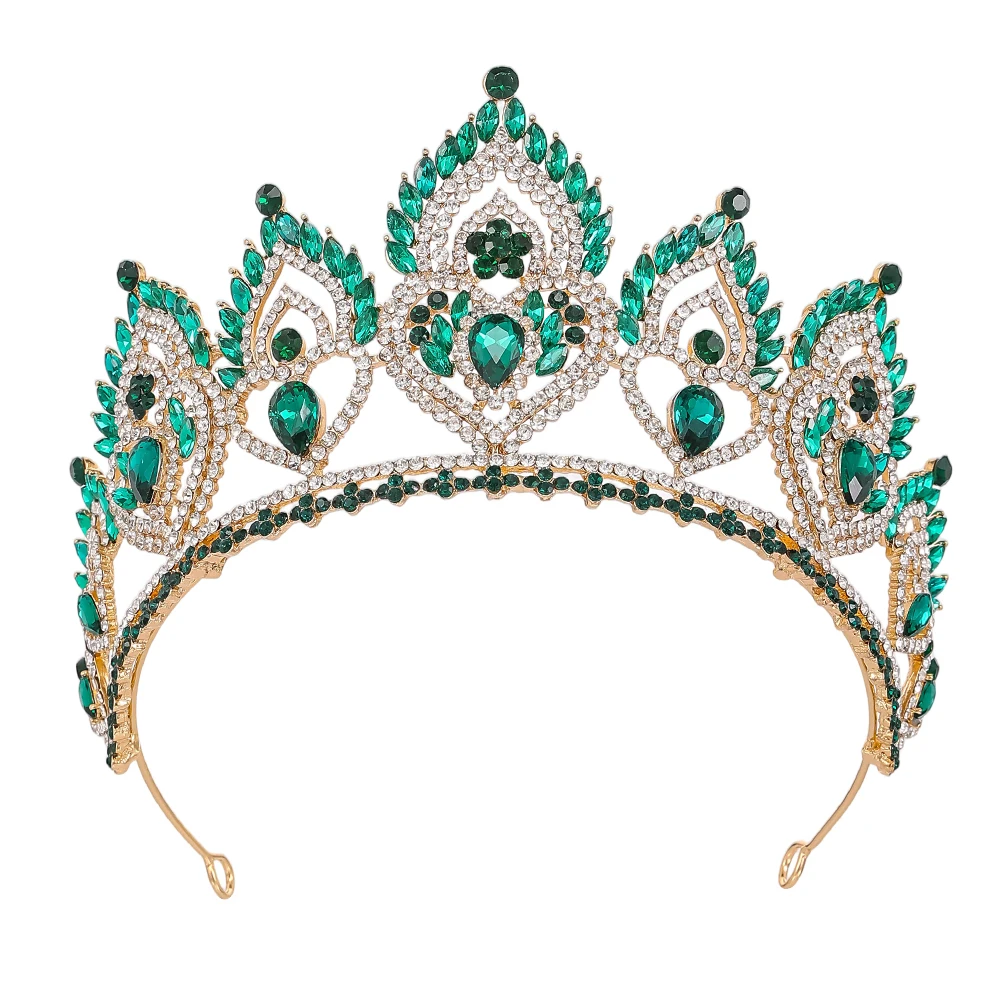 تيارا الزفاف الأناقة الملكية على شكل قلب |   تاج حفل زفاف الملكة |   مجوهرات شعر كريستال كبيرة للنساء