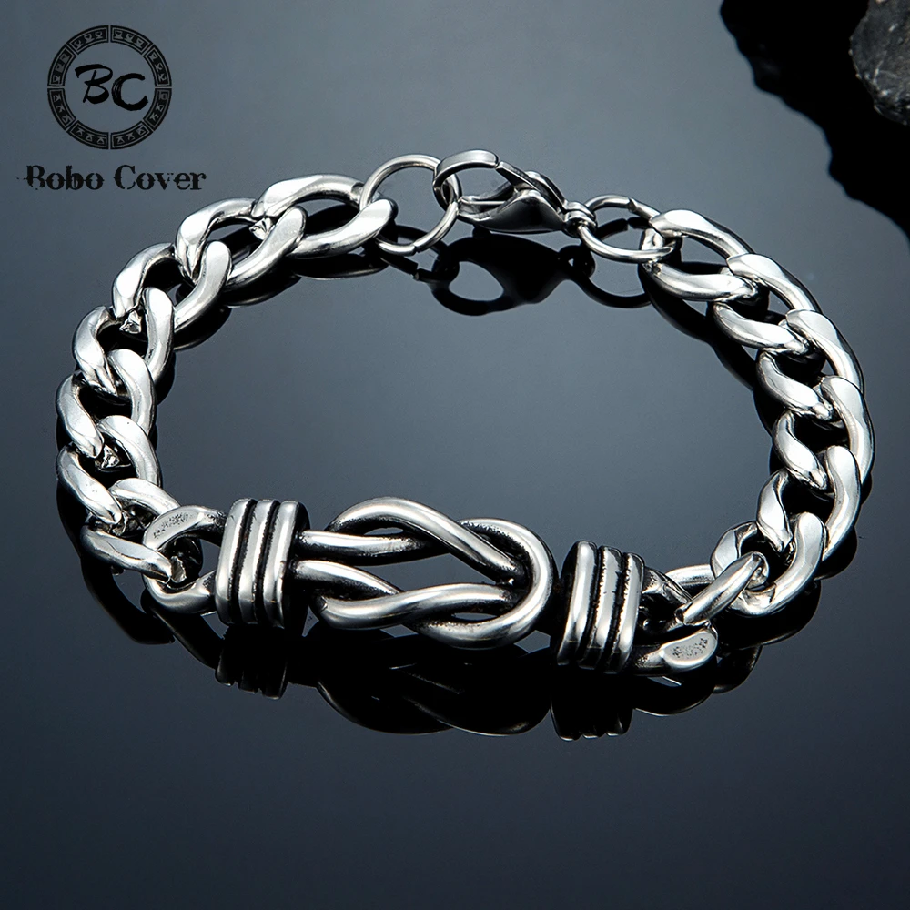 Herren-Armband mit Nordischer Mythologie: Lebensbaum-Totenkopf-Design aus Edelstahl, Wikinger-Armreif, Punk-Unendlichkeitssymbol, Kubanische Kette, Accessoire-Geschenk