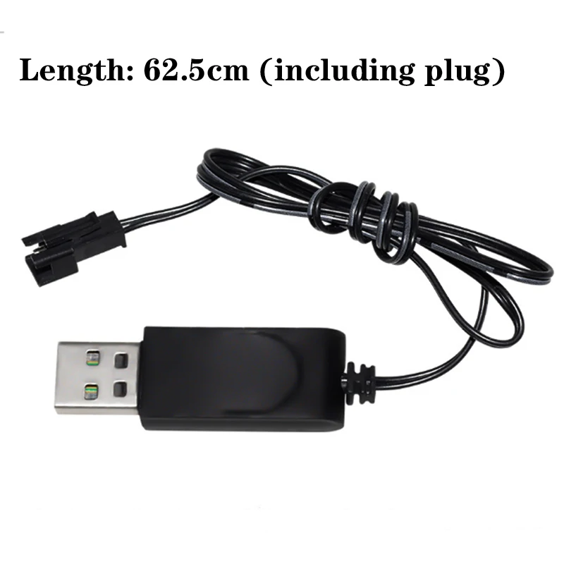 شاحن بطارية ليثيوم USB ، 3.7 فولت ، 500mA ، XH2.54 ، JST ، قابس SM-2P ، لعبة كهربائية ، كابل شحن USB