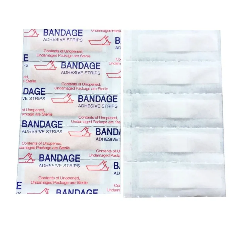 100pcs/set Mini Band Aid Finger Joint Patch PE Waterproof Medical Strips 10x40mm Small Wound Plaster Dressing Adhesive Bandages