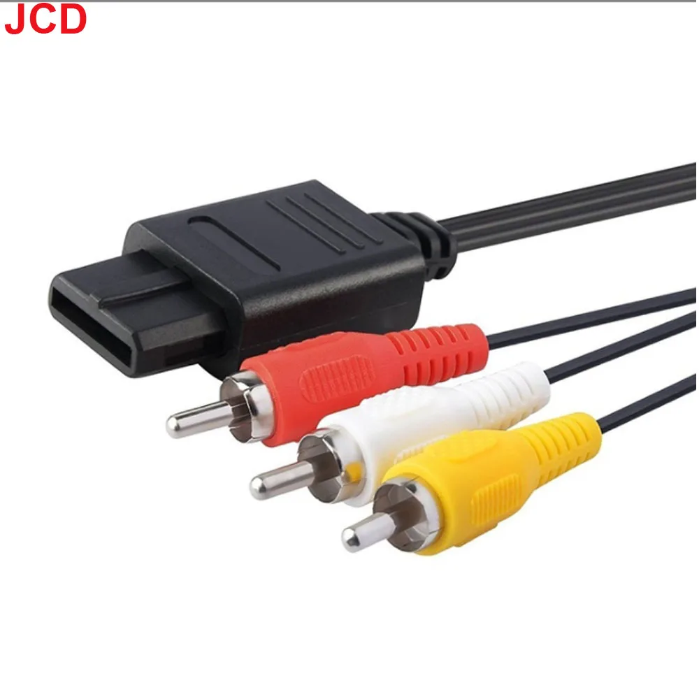 JCD 1pcs For N64 Audio Audio TV Video Cord AV Cable To RCA Dock 1.8M For Super Nintend Game Cube N64 SNES SFC Game Accessory