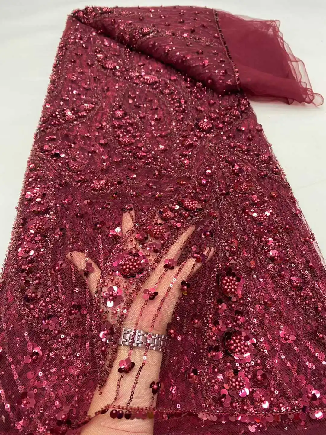 2025, última gran oferta, nueva tela de encaje pesado bordado francés de lujo de alta gama, tela africana nigeriana con lentejuelas para boda