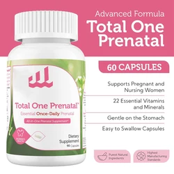 Women's prenatal vitamins, multiple vitamins. Prenatal vitamins include folic acid, iron, zinc, and 19 other essential vitamins