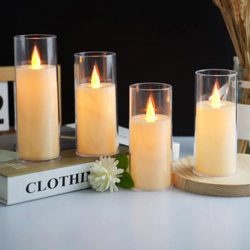 Led Fake Candle Simulation Candle Lamp Flameless Led Candle Lamps Flickering Simulations for Table Centerpieces Desktop Decor