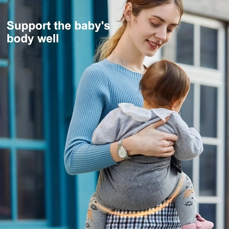 Portable Baby Carrier Backpack One-shoulder Strap Infant Adjustable Cotton Ergonomic Kangaroo Hip Seat Sling for Newborn Toddler view 4