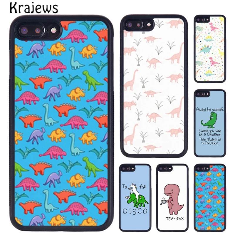 Krajews Dinosaur T-Rex Triceratops Phone Case For iPhone 16 15 14 X XR XS 11 12 mini 13 Pro MAX Plus cover shell coque