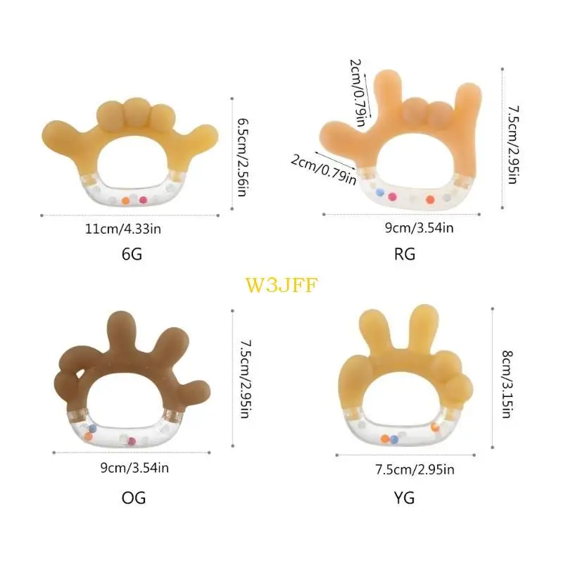 W3JF Baby Battle Juguete para Baby Baby Baby Baby Tail para desarrollo sensorial Masticando juguete Shaking & Showing Toy
