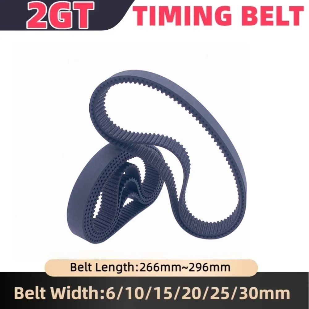 

3D Printer 2GT Rubber Timing Belt Length266 268 270 272 274 276 278 280 282 284 286 288 290 292 294 296mm 2GT Closed Loop Belt