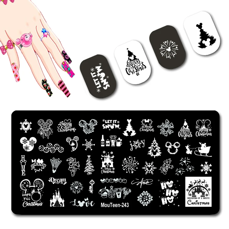 Chrismas Disney Nail Stamping Plate Chrismas Decoration Nail Stamp Plate Famous Cartoon Nail Art Stamp#243