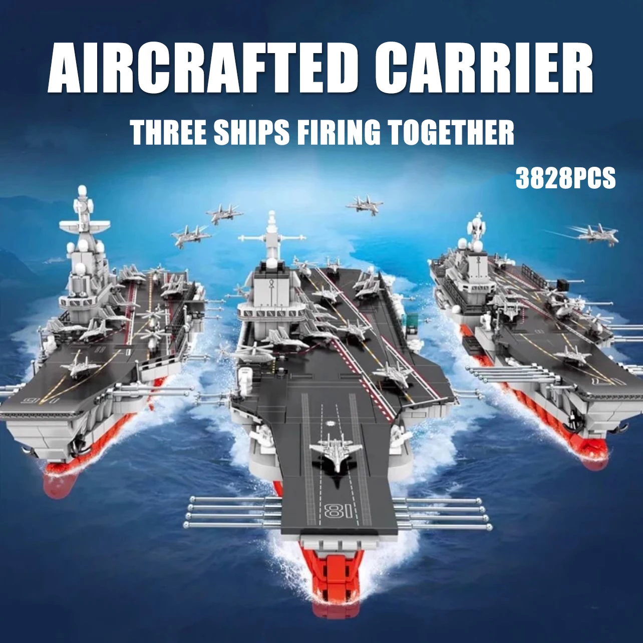 

Shandong Aircrafted Carrier Modular Building Blocks Military Fujian Navy Battleship Model Bricks WW2 Soldiers Toys For Kid Gifts