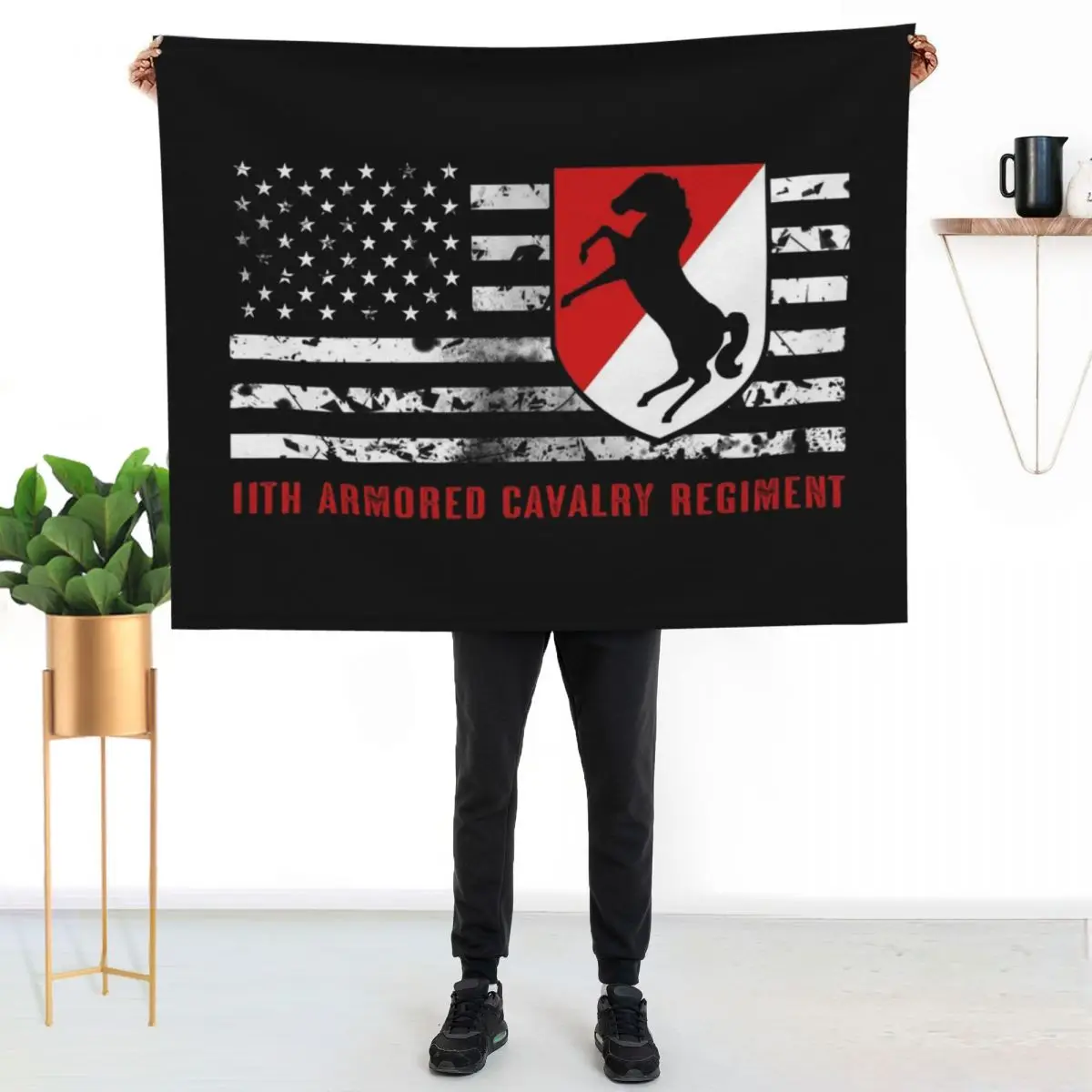 11th Armored Cavalry Regiment Throw Blanket Weighted Plaid on the sofa Single Bed covers Blankets