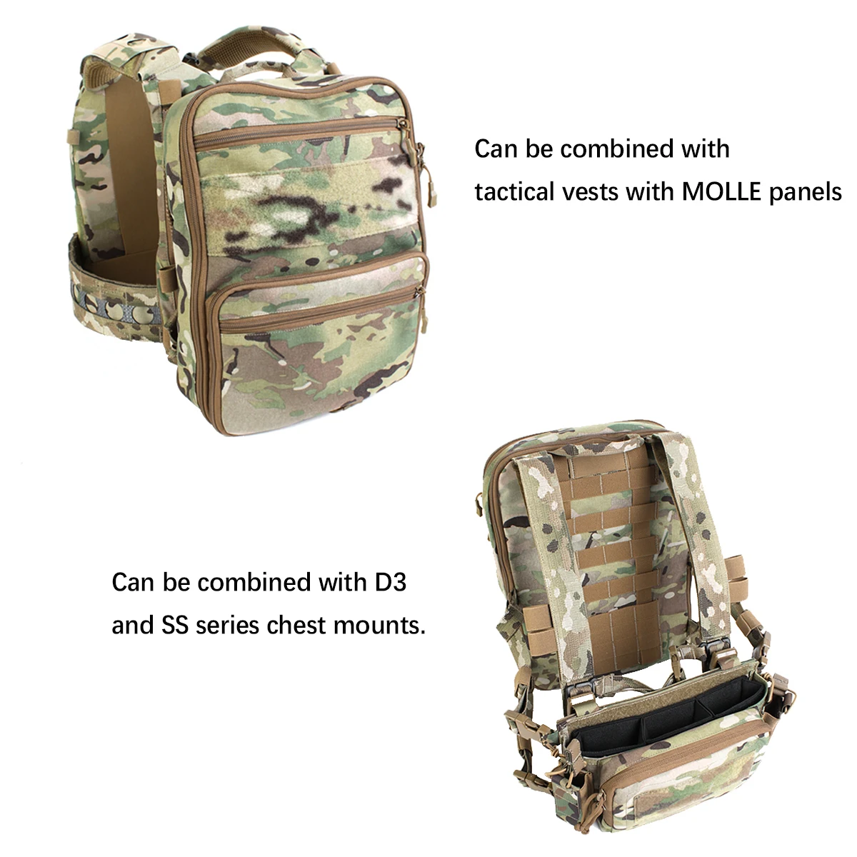 Mochila táctica expandible D3, paquete plano, mochila portátil multifuncional, bolsa de viaje para Airsoft, Paintball, caza, Etc.
