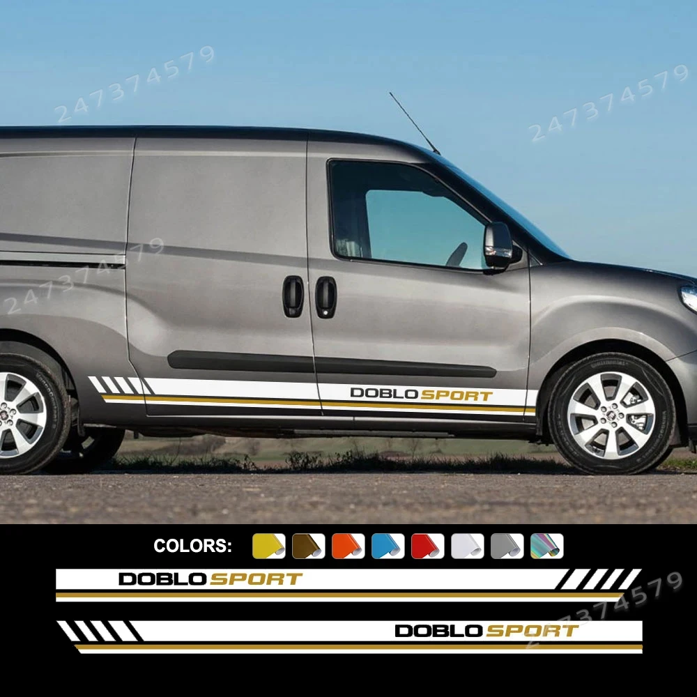2 قطعة خط الباب الجانبي للسيارة ملصقات لشركة فيات دوبلو البضائع 2 ضبط اكسسوارات السيارات شاحنة التخييم المشارب رسالة الرسومات شارات الفينيل