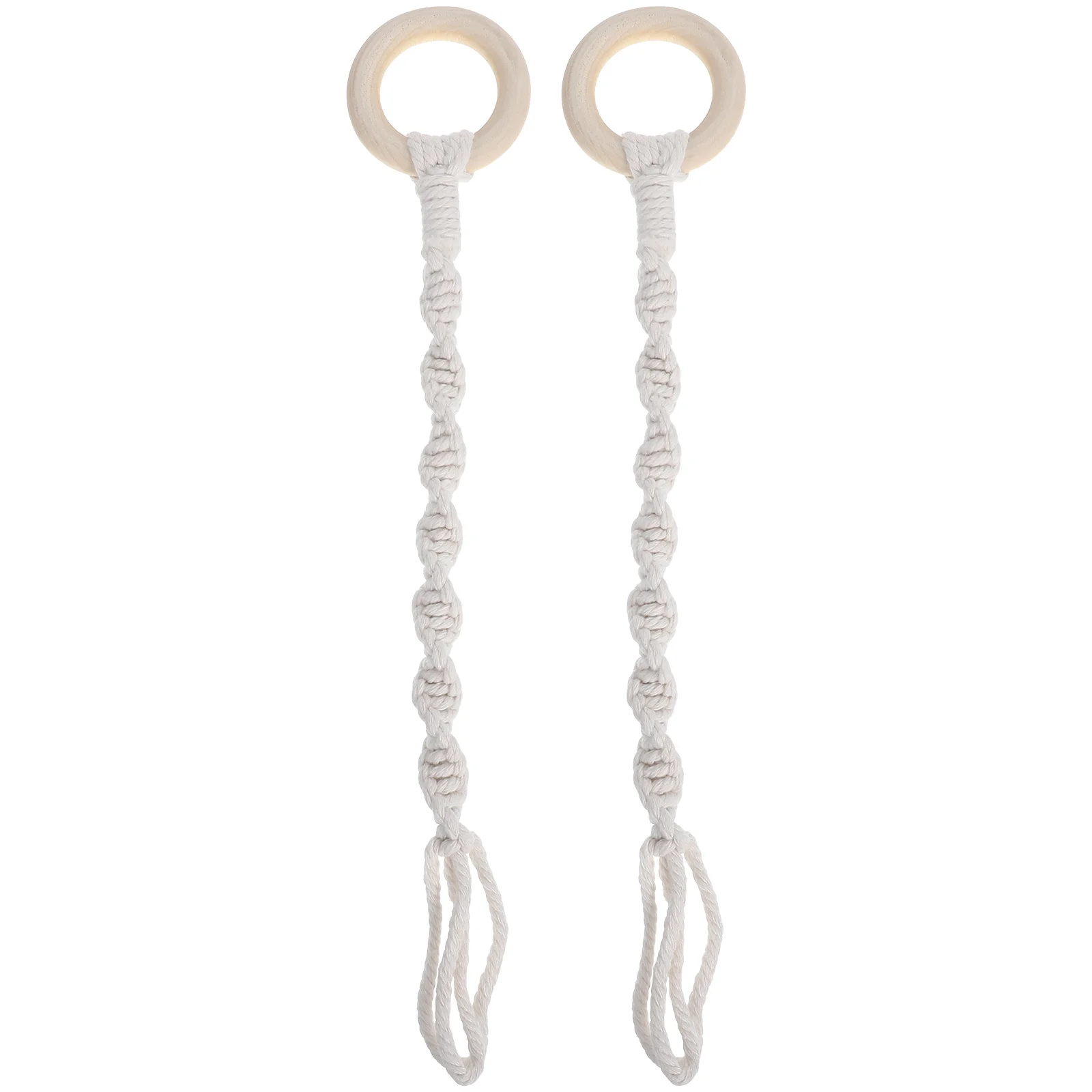 

2Pcs Handmade Macrame Plant Hanger Extenders Woven Cotton Rope for Indoor Outdoor Hanging Plant Holders Boho Style