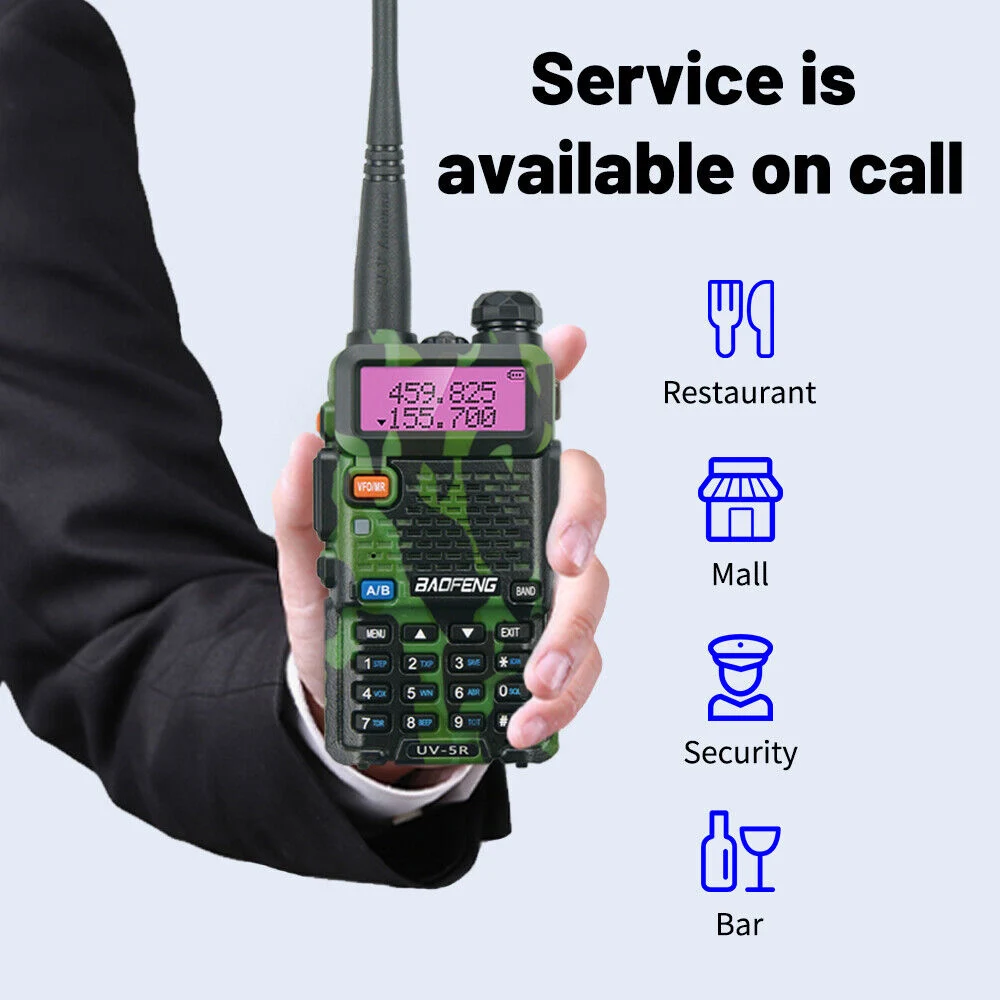 BaoFeng-walkie-talkie UV 5R, Radio bidireccional de largo alcance, para caza, portátil, FM, cb, transceptor, conjunto inalámbrico