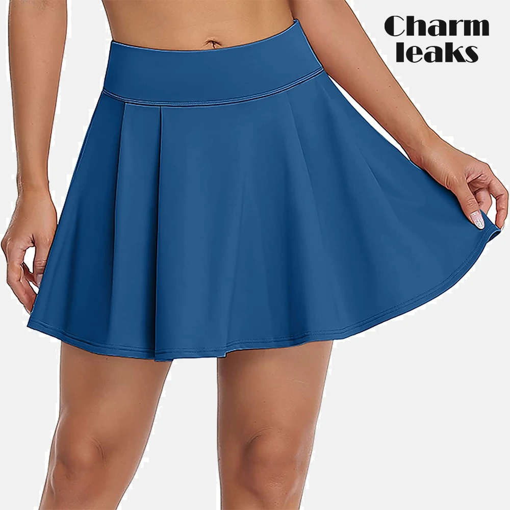 

Charmleaks Women Sports Skirts with Inner Shorts and Pocket Sporty Bottom Solid Gym Yoga Running Clothing