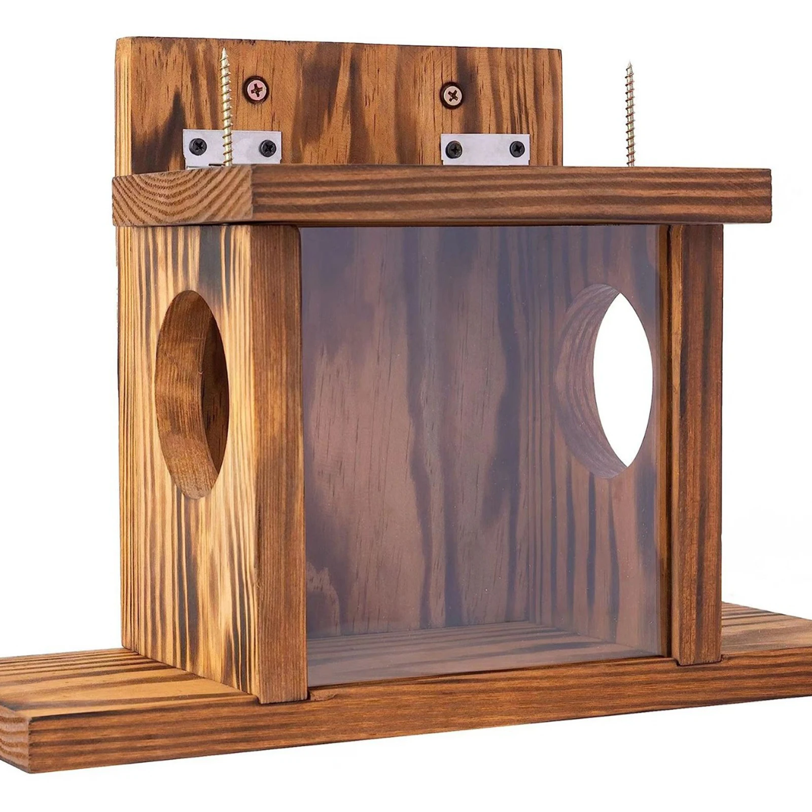 Wood Lovely Squirrel Feeder With Butterfly House Addition For Garden Beauty Wood Squirrel Feeder
