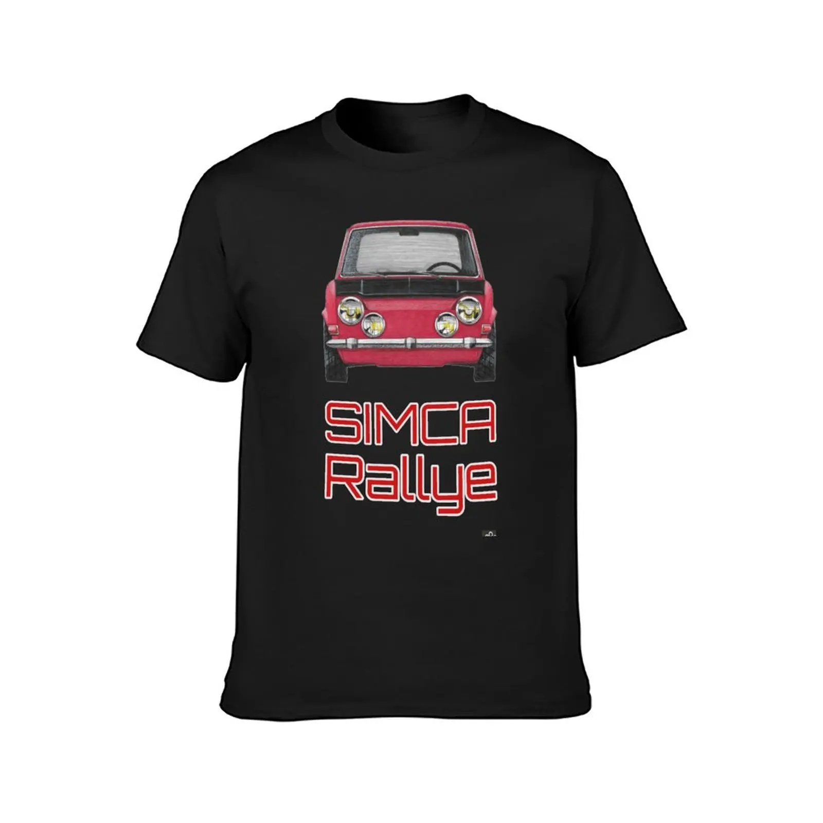 Geo3Doodles Simca Rallye Doodle T-Shirt vintage plain T-shirts for men cotton