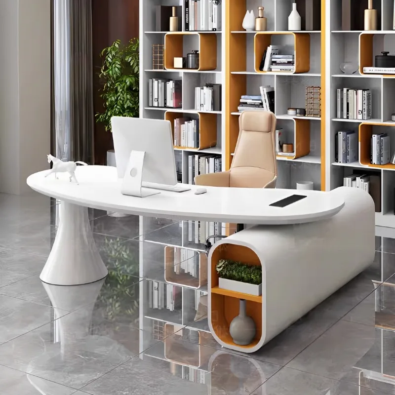 Fashion creative desk paint beauty salon information desk atmosphere simple office executives negotiate