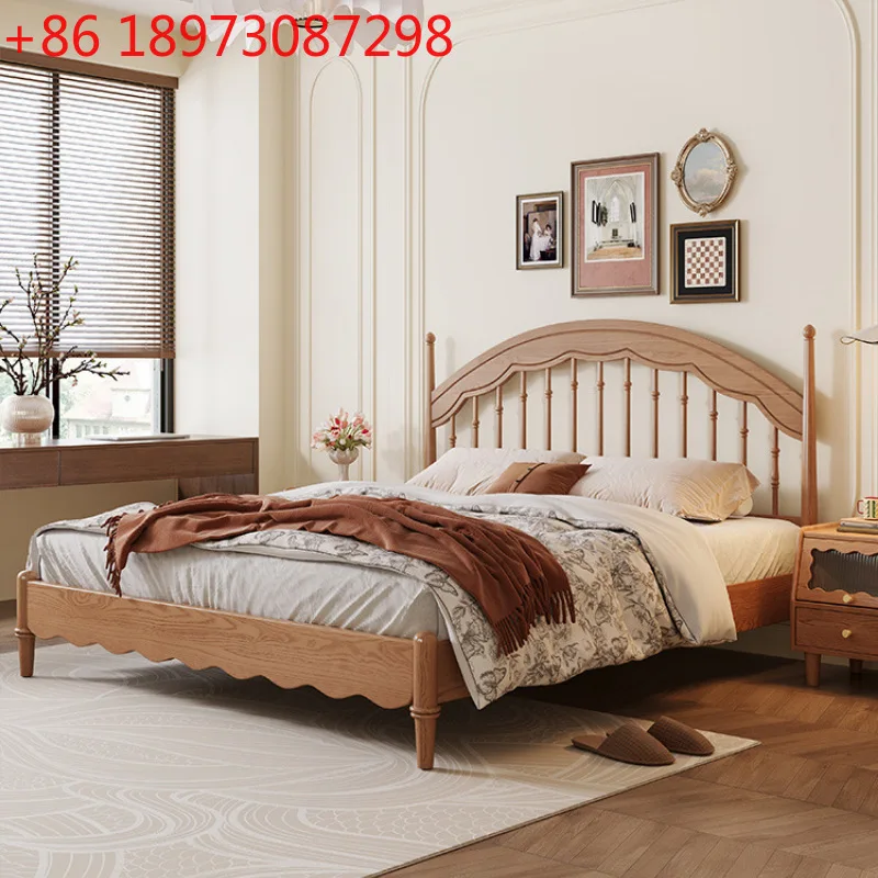 

Ash all solid wood Nordic log Roman harp bed