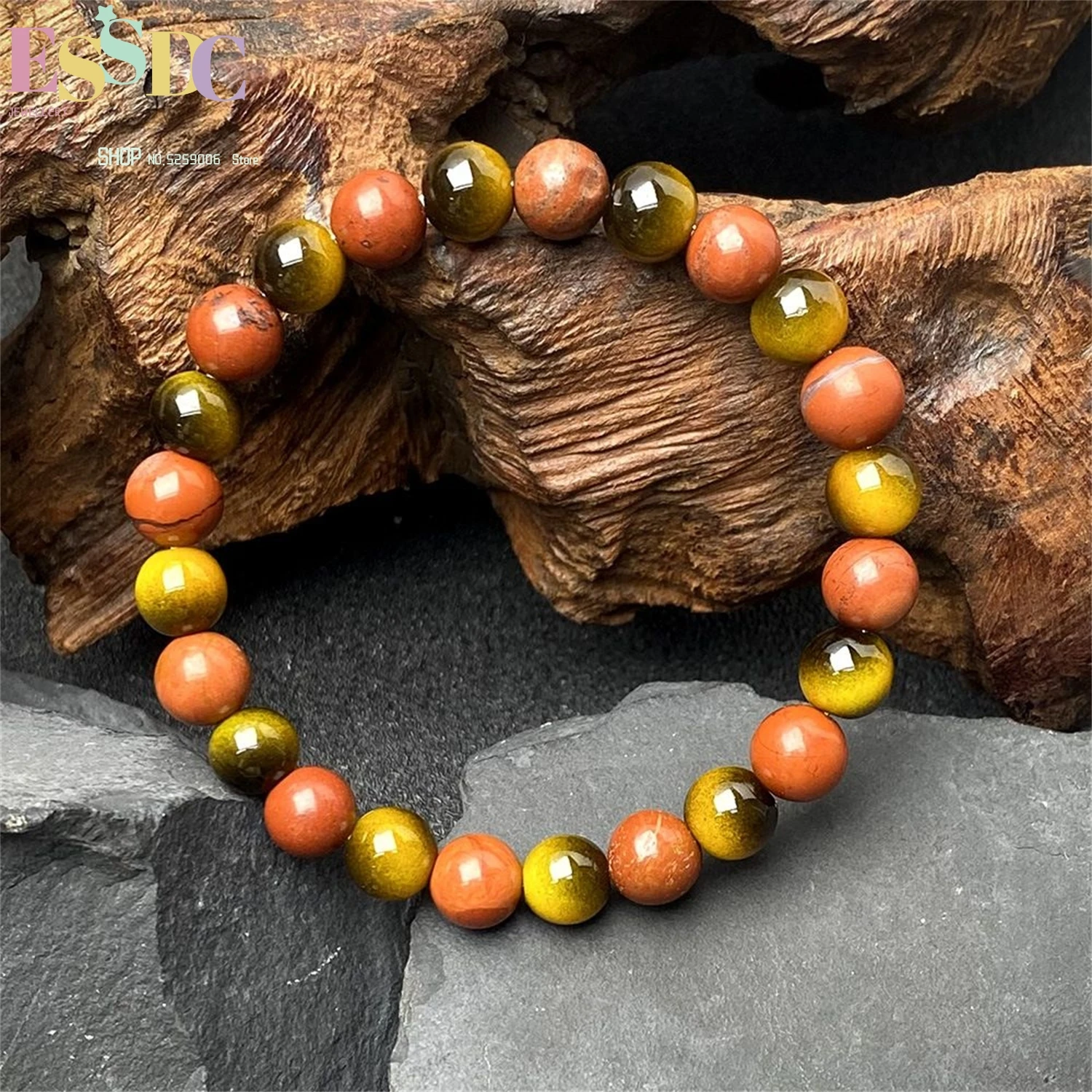 

Tiger Eye Red Jasper Crystal Bracelet Luck Health Wealth Unisex Adjustable Natural Stone Energy Jewelry Wholesale