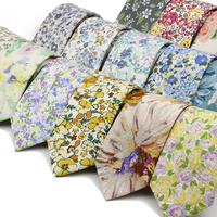 Artistic Men's Women's Classic Floral Cotton 7cm Necktie Elegant Beautiful Flower Graffiti Tie Wedding Party Accessories Gift